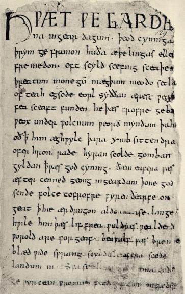 Beowulf_firstpage pd wikimedia commons