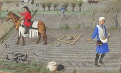 DETAIL october tilling and sowing pd about.com calendar page of  Les Tres Riches Heures du Duc de Berry